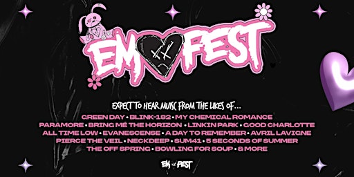 The Emo Festival Comes to Brighton! event image at Concorde 2, 286A Madeira Drive, Brighton and Hove, BN2 1EN